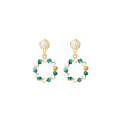 Gold Pearl Stud Earrings Twisted Enamel Circle Drops view 5