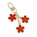 Triple Flower Enamel Keychain Gold Lobster Clasp Charm view 8