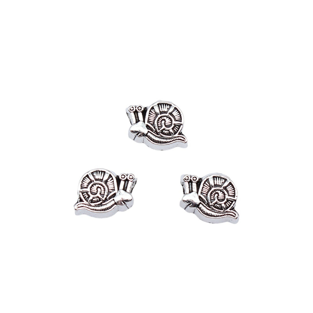 13x9mm 1.8g Antique Silver Zinc Alloy Snail Large Hole Beads for DIY Bracelet Necklace Making
