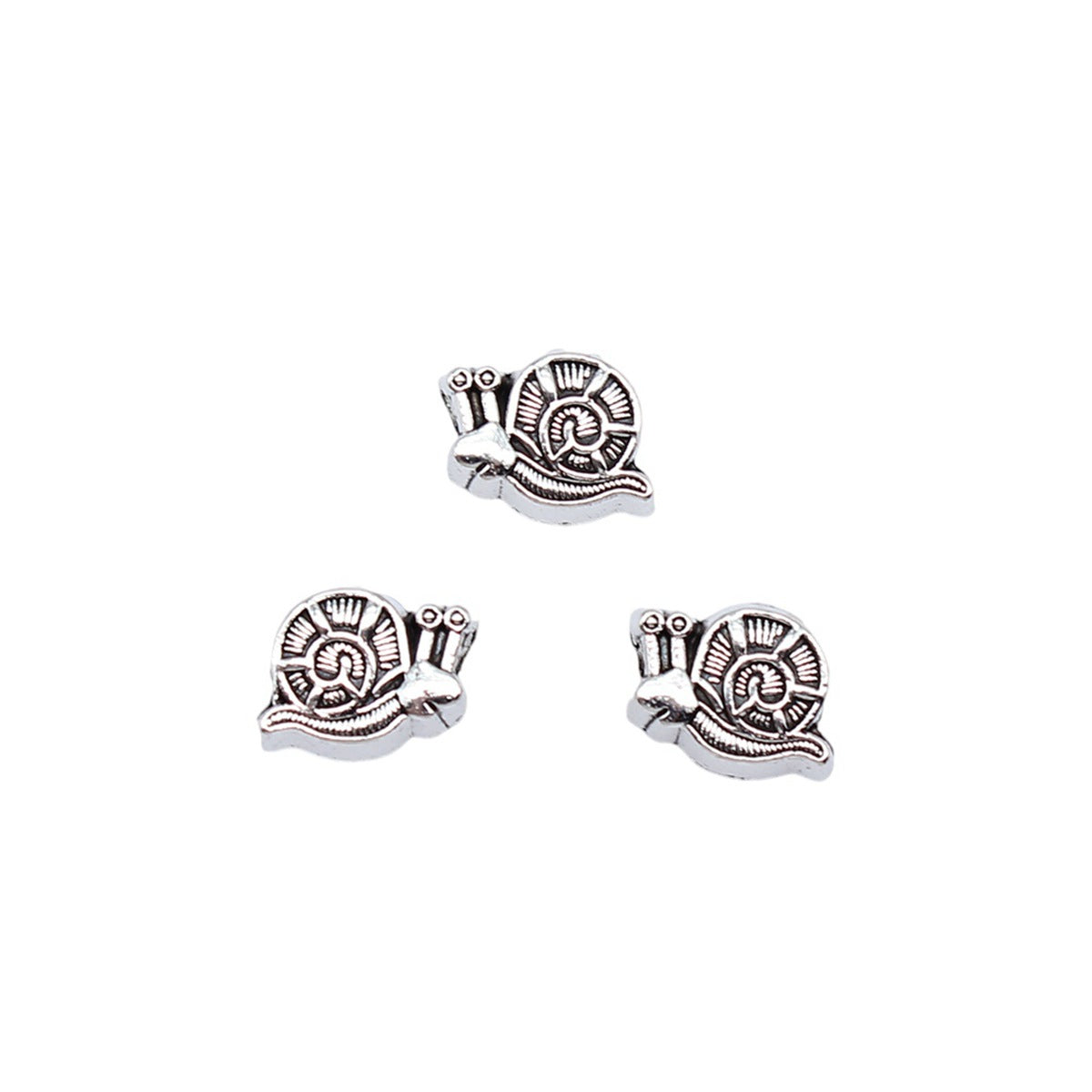 13x9mm 1.8g Antique Silver Zinc Alloy Snail Large Hole Beads for DIY Bracelet Necklace Making