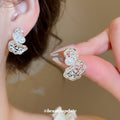 Filigree Butterfly And Crystal Stud Earrings Fashion Jewelry view 3