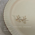 Gold-Tone Pavé Cross Stud And Pearl Cross Drop Earrings view 7