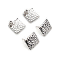 Textured Square Earring Posts in Silver And Gold Tones view 4