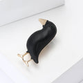 Matte Black Crow Brooch With Gold Tone Beak and Legs view 3