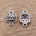 Antique Silver Floral Diamond Connectors in Two Sizes view 2