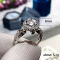 Round White Stone Ring with Raised Basket and Textured Band view 5