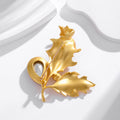 Maple Leaf Crystal Metal Brooch Pin for Jackets and Lapels view 3