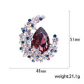 Large Teardrop Crystal Swirl Brooch in Purple and Blue view 5