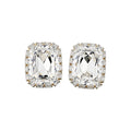 Rectangular Crystal Cluster Stud Earrings in Two Tones view 5
