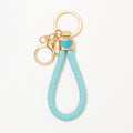 Heart Accent Braided Cord Keychain Gold Hardware 8 Colors view 5