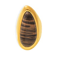 Gold Teardrop Wood Grain Stone Ring Bold Dome Band Size Seven view 5
