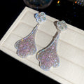 Crystal Teardrop And Multicolor Chandelier Stud Earrings view 6