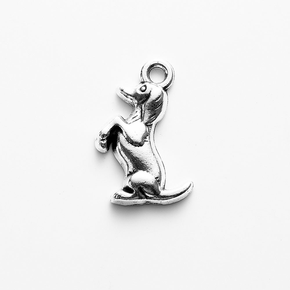 20x12mm Vintage Alloy Dog Charm Pendant for Necklace or Bracelet