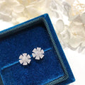 Silver Mini Snowflake Cubic Zirconia Stud Earrings Alloy view 4