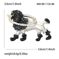 Black and White Poodle Crystal Enamel Brooch Lapel Pin view 5
