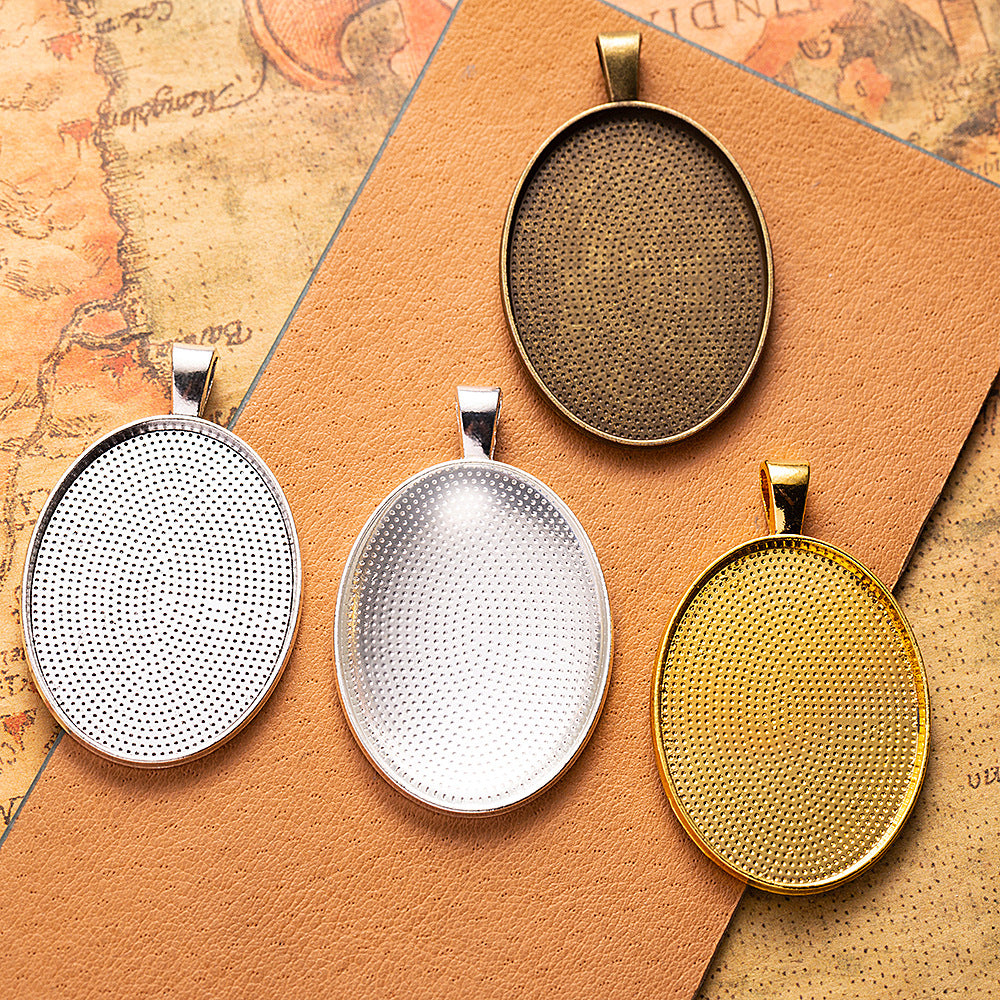 30x40mm Oval Pendant Tray Necklace Base for DIY Jewelry