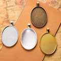 Large Oval Pendant Tray Jewelry Making Component Metal Component view 2