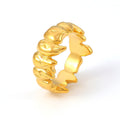 Irregular Flame Spike Band Ring Gold Steel Titanium Finish view 5