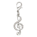 Rhinestone Treble Clef Charm Lobster Clasp Silver Gold view 6