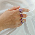 Random Natural Stone Adjustable Open Rings in Sixteen Assortments view 4