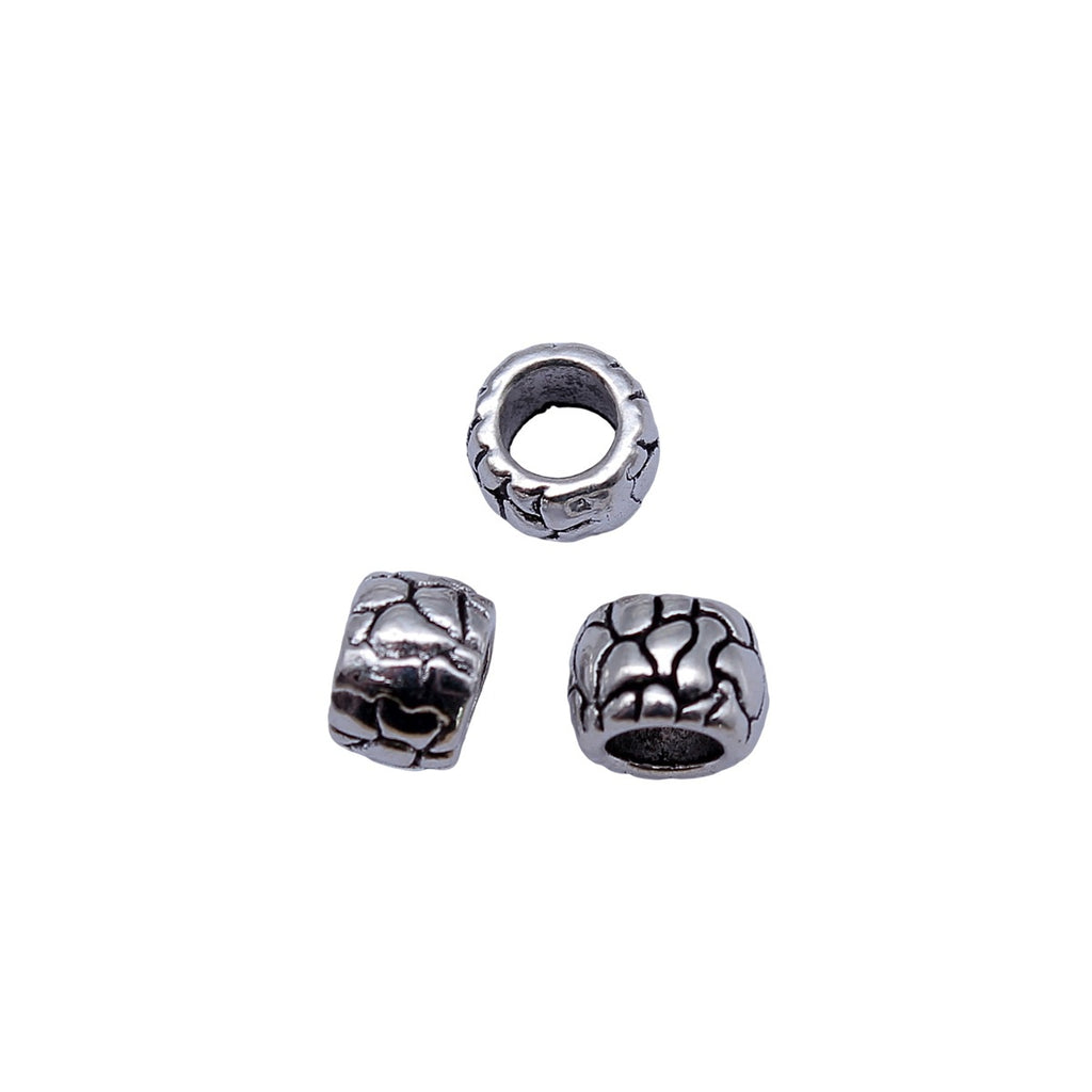 7.8x7.8x5.6mm 0.87g Antique Silver Zinc Alloy Round Large Hole Spacer Beads for DIY Bracelet Jewelry Making