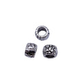 Crackle Pattern Large Hole Bead in Antique Silver Metal Finish view 4