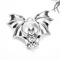 Vintage Metal Winged Skull Bat Pendant in Multiple Finish Options for Jewelry Making view 3