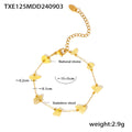 Gold Chain Necklace and Bracelet Yellow Natural Stone Chips view 7