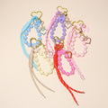 Beaded Heart Carabiner Keychain Phone Strap Bow Charm view 2