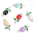 Enamel-Look Gold Silver Tulip Alloy Charms in 12 Styles view 5