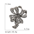 Crystal Ribbon Bow Brooch in Six Color Finishes Decorative Lapel Accessory view 5
