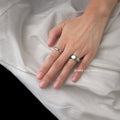 Silver Open Dome Rings Polished Slim and Brushed Styles view 2