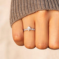Silver Cross Side CZ Thin Band Finger Ring Sizes 6-10 view 1