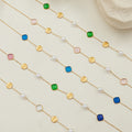 Cat Eye and Imitation Pearl Station Necklace in Ten Colorways view 1