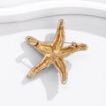 Aqua Blue Five Point Star Crystal Enamel Metal Brooch Pin view 4