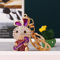 Jeweled Ruyi Rabbit Keychains in Five Colors with Plain Braided and Fortune Loops view 6