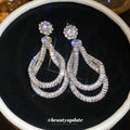 Crystal Double Teardrop Dangle Stud Earrings Fashion Jewelry view 2
