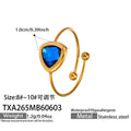 Gold Open Band Triangle Glass Stone Adjustable Ring view 8