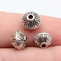 9.1x9.1x7.2mm 1.5g Antique Silver Zinc Alloy Double Sided Textured Loose Metal Beads for Jewelry Making