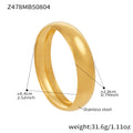 Polished Dome Smooth Bangle Bracelets Gold Steel Widths view 11