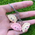 Three Charm Dumpling Egg Coffee Bean and Fish Cake Keychains view 6