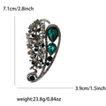 Openwork Crystal Leaf Brooch with Large Faceted Stones view 4