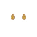 Small Gold Tone Oval Medallion Crystal Halo Stud Earrings view 5