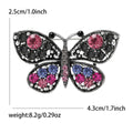 Crystal Butterfly Brooch with Two Colorful Wing Designs view 7