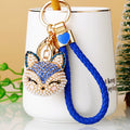 Pearl Accent Jeweled Fox Head Keychains in Six Pictured Colors view 2