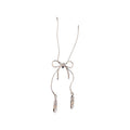 Silver Snake Chain Bow Ballet Slipper Lariat Necklace view 5