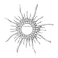 Open Center Sunburst Brooch in Gold and Silver Tones view 2