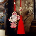 Mixed Male and Female Mouse Vehicle Hanging Ornaments in Pink and Blue view 3