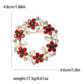 Round Leaf and Crystal Wreath Brooch in Four Mixed Palettes view 9