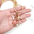 Pink and Blue Mermaid Dolphin Seahorse Shell Keychains view 2